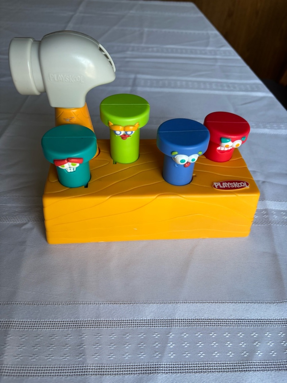 Playskool Pop-Up Hammer Toy in Yellow with Red, Blue, Green, Teal Pegs
